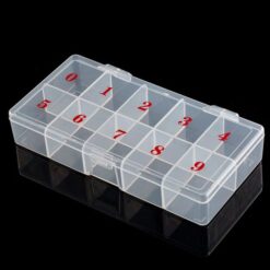 Hộp đựng đầu móng tay rỗng 10 ô, hộp đựng đồ trang sức đính đá Rhinestone dung tích lớn