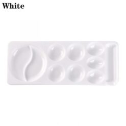 10 Grids Rectangle Shape Nail Art Color Paint Palette-white