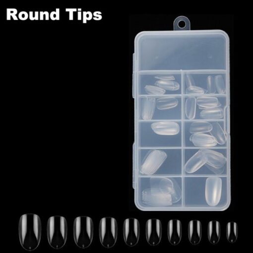 100pcs Artificial Round Shape Full Cover Nail Tips