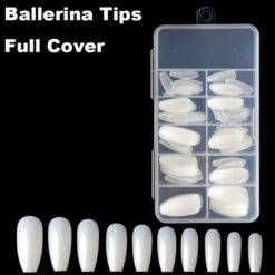 100pcs Ballerina Coffin Shape full cover nail tips in box