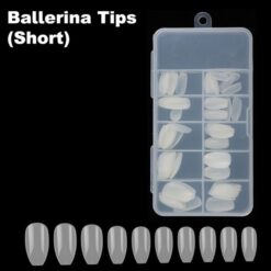 100pcs short ballerina full cover nail tips in box
