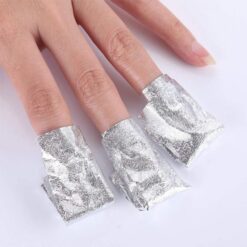 100Sheets per Box Gel Nail Polish Remover Aluminum Foil With Cotton Pads-8