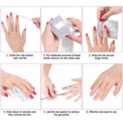100Sheets per Box Gel Nail Polish Remover Aluminum Foil With Cotton Pads-9