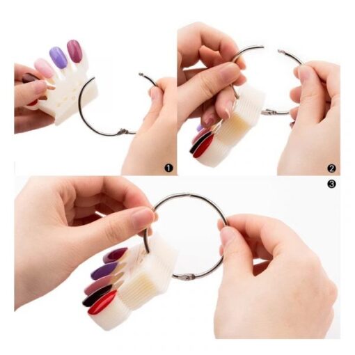 10PCS Crown Shape Nail Art Color Displaying Card With Ring-6