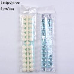 120 Tips Per Bag Round Shape Flat Back Nail Tips Color Chart Display With Adhesive Stickers-7