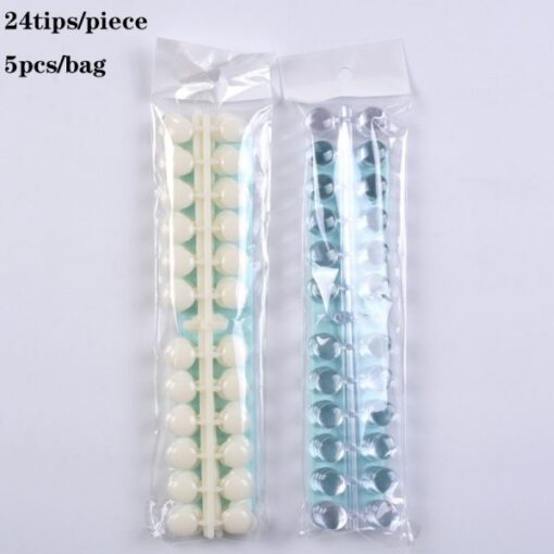 120 Tips Per Bag Round Shape Flat Back Nail Tips Color Chart Display With Adhesive Stickers-7