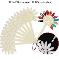 120 Tips Sunflower Design Nail Art Color Chart Display Gel Polish Color Card-1