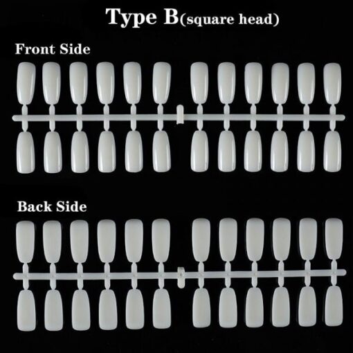 120Tips per Bag Flat Back Nail Tips For Making Nail Gel Polish Color Chart Book-3