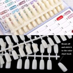 120Tips per Bag Flat Back Nail Tips For Making Nail Gel Polish Color Chart Book-7