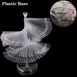 120Tips Spiral Style Nail Art Gel Polish Color Display Sticks With Plastic Base