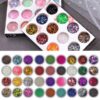 12 lọ kim tuyến nhiều hình dạng kim tuyến Paillette Chip Shinny Phụ kiện trang trí móng tay nghệ thuật