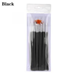 15PCS Different Functions Nail Art Design Brush Kit-Black