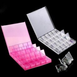 Hộp đựng đồ trang trí móng tay 20 ô, hộp đựng đồ trang trí móng tay bằng đá quý