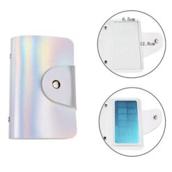 20 khe cắm tấm dập móng tay màu bạc Holo cho hình chữ nhật Kích thước tấm 6,0×12,0cm