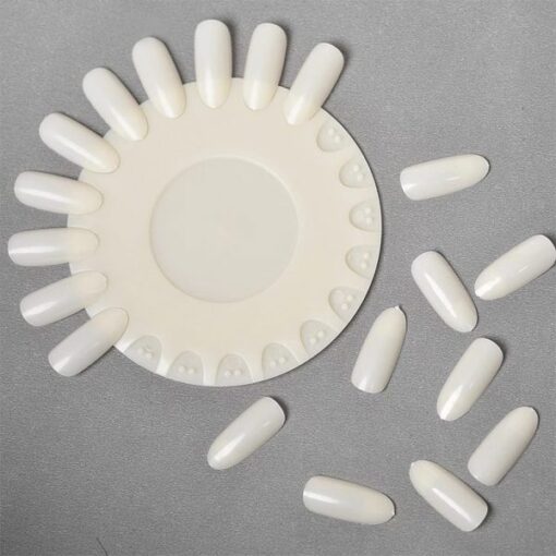 20 Tips Detachable Nail Art Gel Polish Display Round Practice Wheel-4