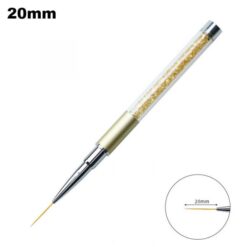 20mm of Nail Art Liner Detail Brush With Rhinestone Metal Handle And Cap