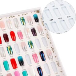 216 Colors Embedded Style Alligator Pattern Delicate PU Leather Nail Art Color Chart Display Book-4