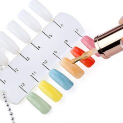 24 Tips Nail Art Gel Polish Color Display Chart With Necklace Chain-8