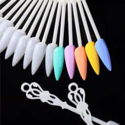24 Tips per Set Stiletto And Coffin Tips Fan Shaped Nail Art Gel Polish Color Display-2