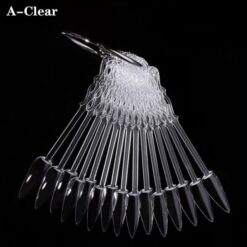 24 Tips per Set Stiletto And Coffin Tips Fan Shaped Nail Art Gel Polish Color Display-9