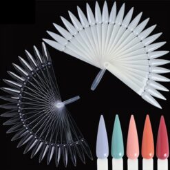 24 Tips per Set Stiletto Tips Fan Shaped Nail Art Gel Polish Color Display