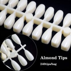 240Tips per Bag Almond Nail Tips For Displaying Gel Polish Color And Designs
