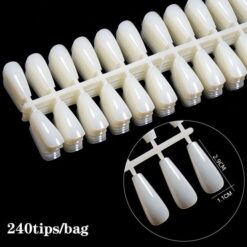 240Tips per Bag Coffin Ballerina Nail Tips For Displaying Gel Polish Color And Designs-1