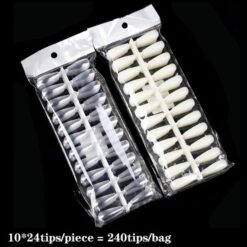 240Tips per Bag Coffin Ballerina Nail Tips For Displaying Gel Polish Color And Designs-4