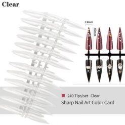240Tips per Bag Sharp Stiletto Nail Tips For Displaying Gel Polish Color And Designs-10