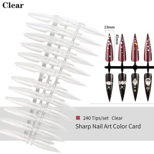 240Tips per Bag Sharp Stiletto Nail Tips For Displaying Gel Polish Color And Designs-10