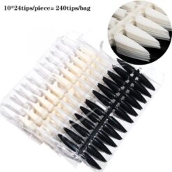 240Tips per Bag Sharp Stiletto Nail Tips For Displaying Gel Polish Color And Designs-6