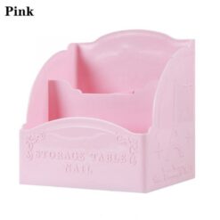 3 Cells Nail Tools Storage Box Organizer Nail Art Brush Display Shelf Holder-pink