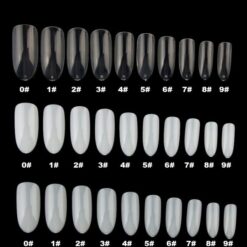 3 colors of Artificial Oval Shape Full Cover Nail Tips