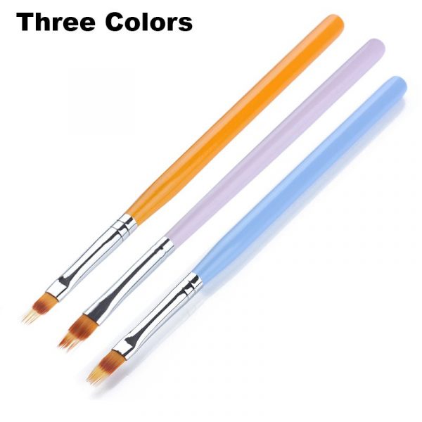 3 colors of Wooden Handle Nail Gradient Painting Brush