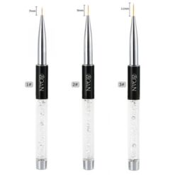 3 different sizes of Nail Art Liner Brush With Diamond Acrylic Handle