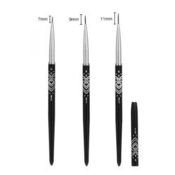 3 sizes of Nail Liner Brush With Black Metal Handle And Diamond Inlaid-2