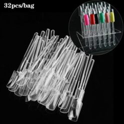 32PCS per PACK Clear Nail Art Salon Color Display Stand Sticks-3