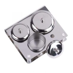 3Cups In 1 Manicure Acrylic Powder Liquid Container Stainless Acrylic Dappen Dish-3