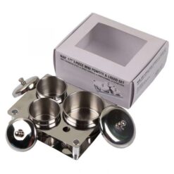 3Cups In 1 Manicure Acrylic Powder Liquid Container Stainless Acrylic Dappen Dish-9