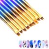 3D Flower Painting Ombre Nail Art Brushes With Electroplated Metal Handle