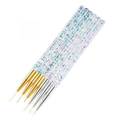 3PCS Acrylic Glitter Chip Handle Nail Art Liner Brush Set -4