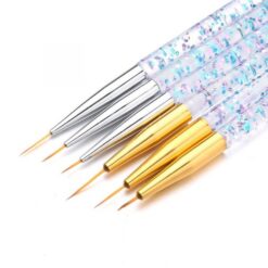 3PCS Acrylic Glitter Chip Handle Nail Art Liner Brush Set -6