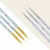3PCS Acrylic Glitter Chip Handle Nail Art Liner Brush Set