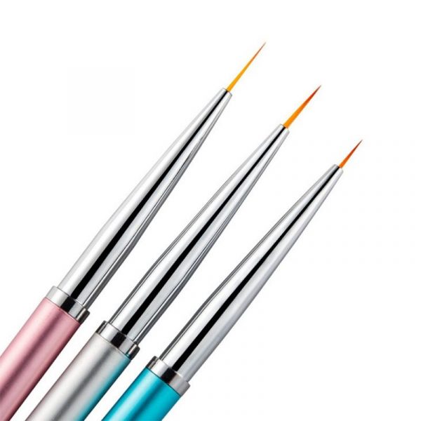 3PCS Color Plated Metal Handle Nail Drawing Detail Liner Brush-2