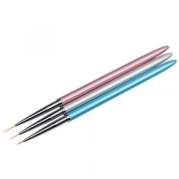 3PCS Color Plated Metal Handle Nail Drawing Detail Liner Brush-5