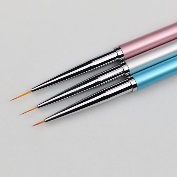 3PCS Color Plated Metal Handle Nail Drawing Detail Liner Brush-6