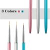 3PCS Color Plated Metal Handle Nail Drawing Detail Liner Brush
