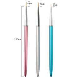 3PCS Color Plated Metal Handle Nail Drawing Detail Liner Brush-8