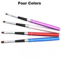4 colors of Colored Metal Handle UV Gel Nail Brush