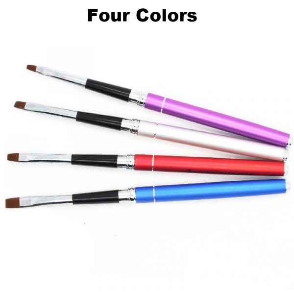4 colors of Colored Metal Handle UV Gel Nail Brush